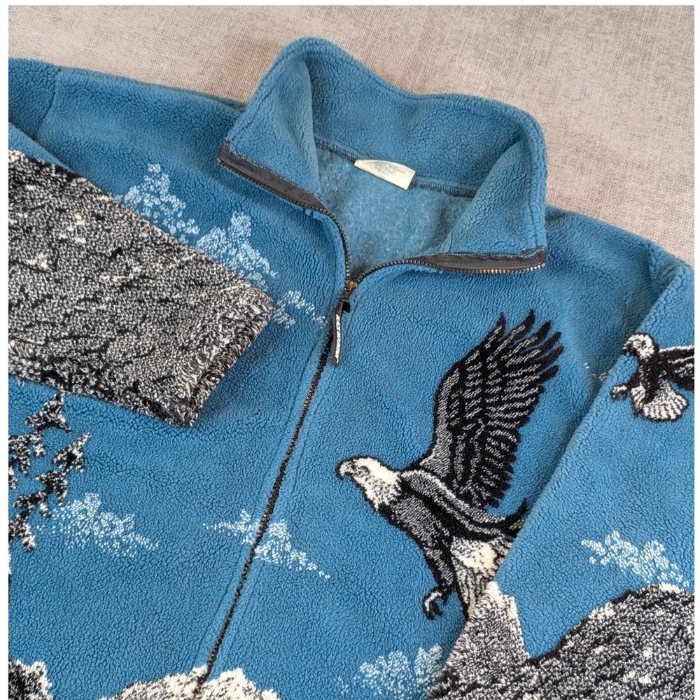 Black Mountain Fleece Jacket Mens XL Eagle Mountain Full Zip Made in USA Vintage